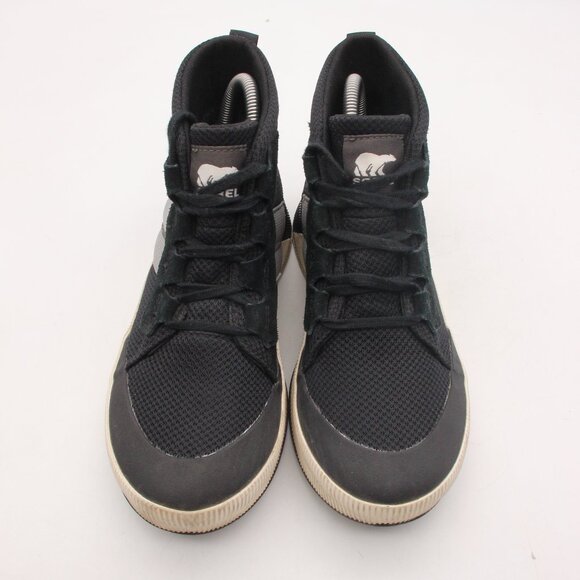 Sorel Out N About III Mid Sneaker Boots Women's 7.5 Black Sea Salt Waterproof - Picture 2 of 11
